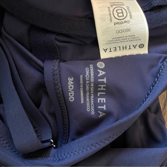 Athleta Square Neck Bra Cup Tankini 36D, Navy Blue - Picture 6 of 7
